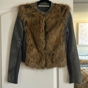 Twelfth Street by Cynthia, Vincent Women's Faux Fur and Suede Jacket Small